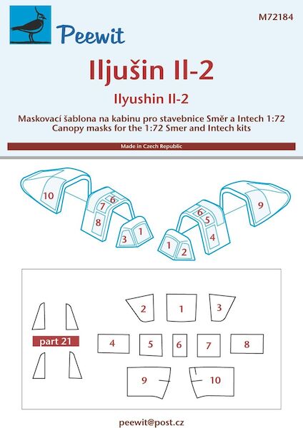 Ilyushin IL2  Canopy masking (Smer)  M72184