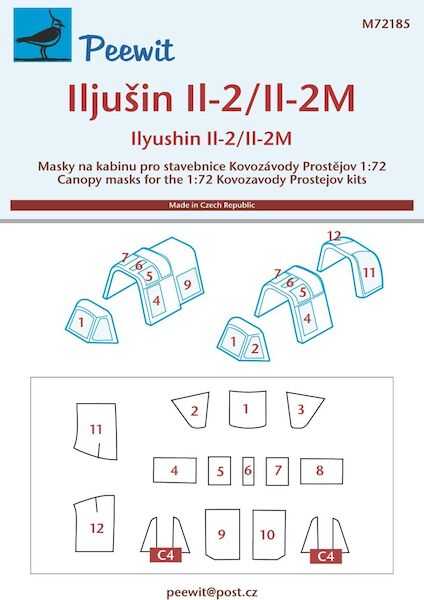 Ilyushin IL2M  Canopy masking (KP)  M72185