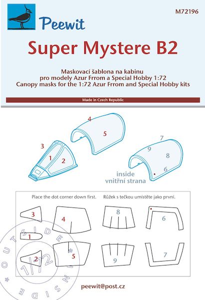 Super Mystere B2 Canopy masking (Azur)  M72196