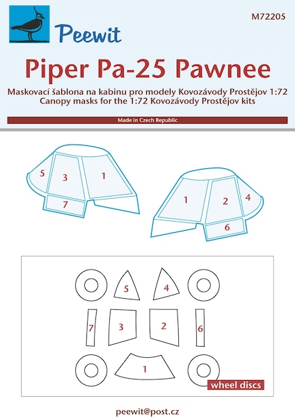 Piper Pa25 Pawnee Canopy and Wheel masking (KP)  M72205
