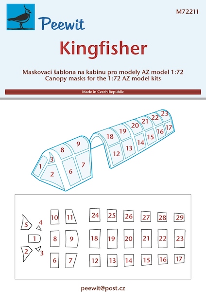 Vought OS2U Kingfisher Canopy masking (AZ Models) M72211