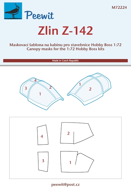 Zlin Z142 Canopy Mask (Hobby Boss)  M72224