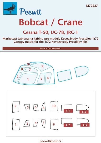 Cessna T50, UC78, JRC1 Bobcat/Crane Canopy Mask (KP)  M72227