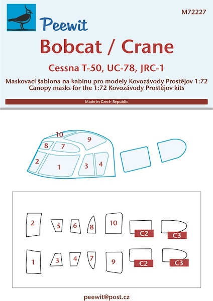 Cessna T50, UC78, JRC1 Bobcat/Crane Canopy Mask (KP) M72227
