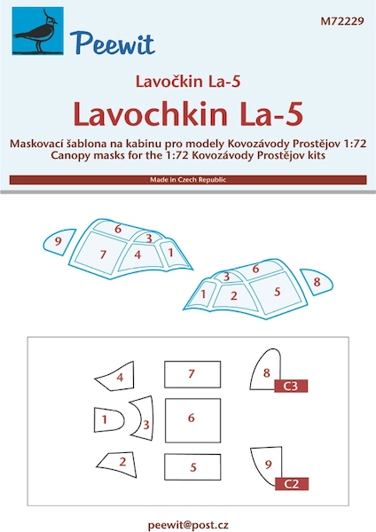 Lavochkin La5 Early Razorback Canopy Mask (KP)  M72229