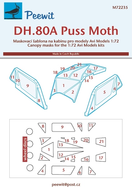 De Havilland DH80A Puss Moth Cabin and wheels (AVI models, LF Models)  M72235