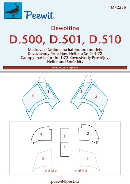 Dewoitine D500, D501, D510 Canopy (KP, Heller, Smer)  M72236