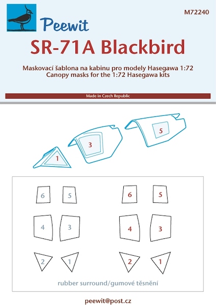 SR71A Blackbird Canopy mask (Hasegawa) M72240