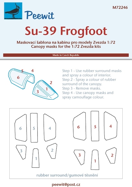 Sukhoi Su39 Frogfoot Canopy mask (Zvezda)  M72246