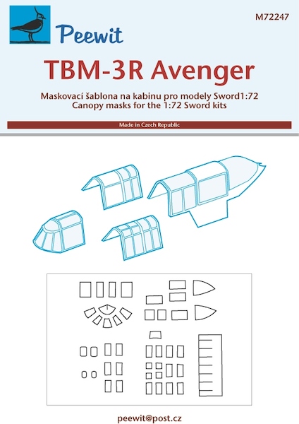 Grumman TBM3R Avenger Canopy mask (Sword) M72247