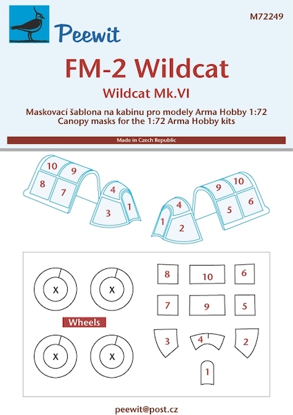 Grumman FM2 Wildcat /Wildcat MKIV Canopy and wheel mask (Arma Hobby)  M72249