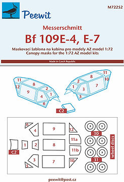 Messerchmitt BF109E-4/7 Canopy and wheel mask (AZ Kits) M72252