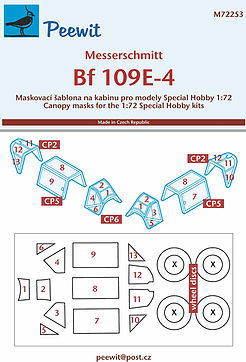 Messerchmitt BF109E-4 Canopy and wheel mask (Special Hobby)  M72253