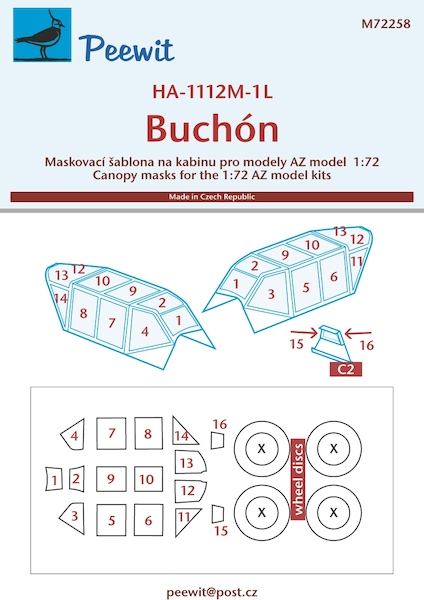 HA1112M-1L Buchon  Canopy mask (AZ)  M72258