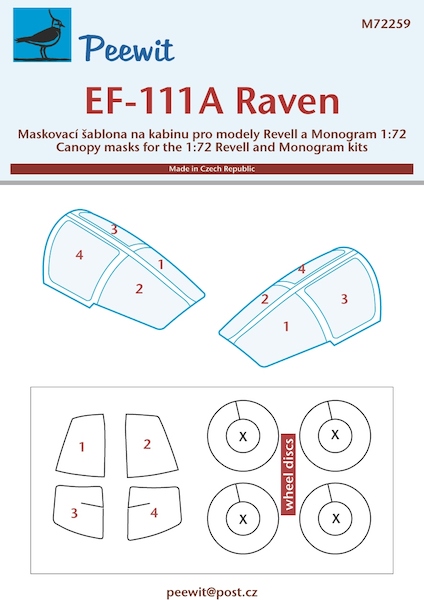 EF111A Raven Canopy mask (Revell/Monogram)  M72259