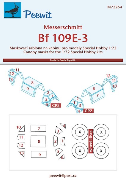 Messerschmitt BF109E-3 Canopy mask (Special Hobby) M72264