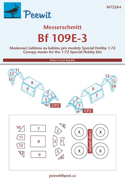 Messerschmitt BF109E-3  Canopy mask (Special Hobby)  M72264