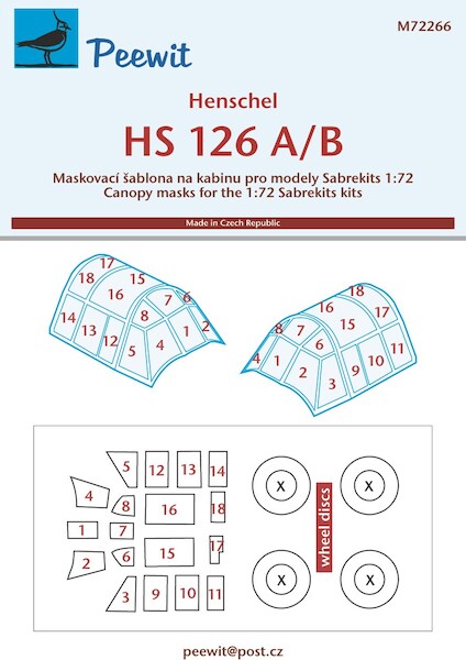 Henschel HS126A/B Canopy mask (Sabre kits) M72266