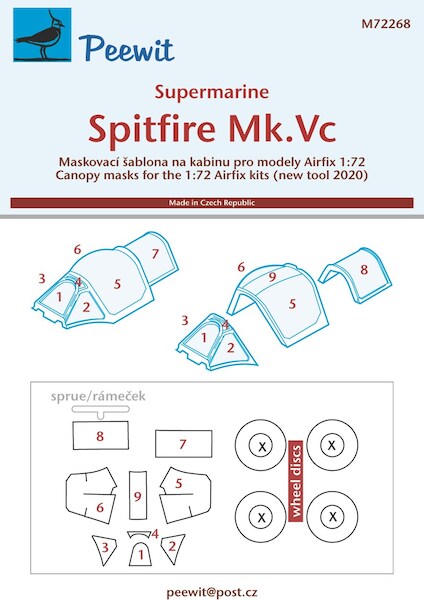 Spitfire MKVc Canopy mask (Airfix New mould ) M72268