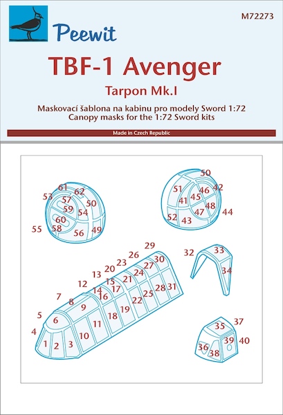 TBF-1 Avenger Canopy and Turret mask (Sword Models) M72273