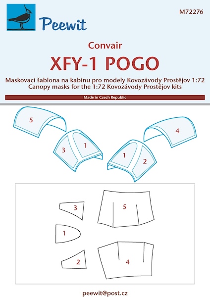 Convair XFY-1 Pogo Canopy mask (KP Models) M72276