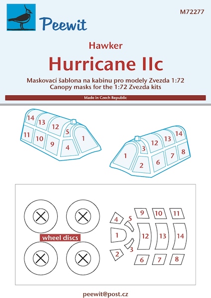 Hawker Hurricane MKIIc  Canopy and wheel mask  (Zvezda)  M72277