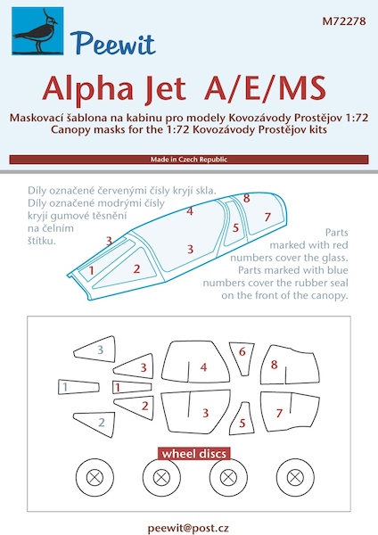 Alpha Jet A/E/MS Canopy and wheel mask (KP) M72278