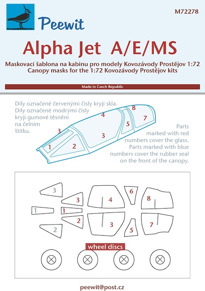 Alpha Jet A/E/MS  Canopy and wheel mask  (KP)  M72278