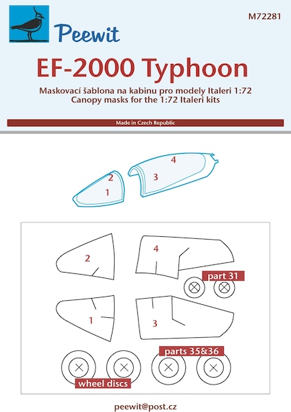 EF2000 Typhoon Canopy and wheel mask (Italeri) M72281