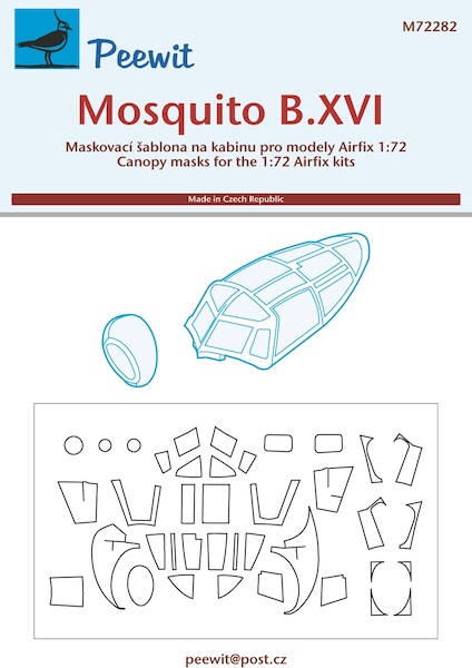 Mosquito B MkXVI Canopy and nose cone mask (Airfix) M72282