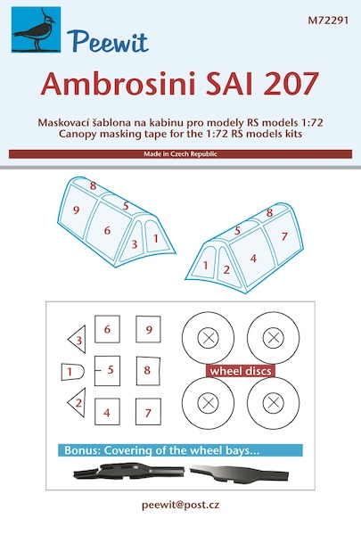 Ambrosini SAI 207 Canopy and wheel mask (RS Models) M72291
