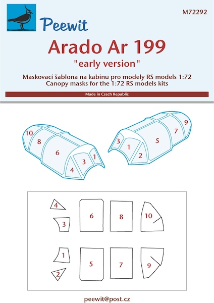 Arado AR199 - Early version Canopy mask (RS Models) M72292