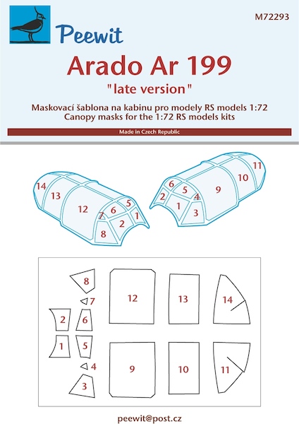 Arado AR199 - Late version Canopy mask (RS Models) M72293