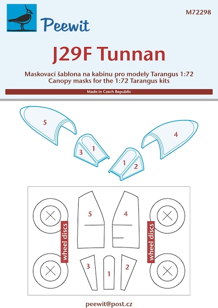SAAB J29F Tunnan Canopy and wheel mask (Tarangus)  M72298