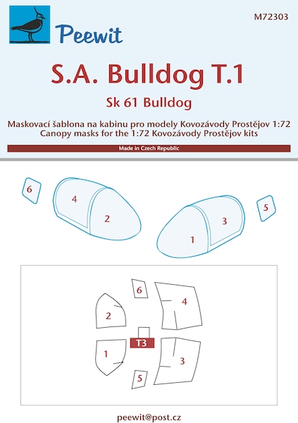 S.A. Bulldog T1 Canopy mask (KP models) M72303