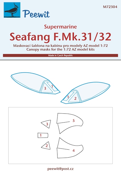 Seafang F. Mk31/32 Canopy mask (AZ models) M72304