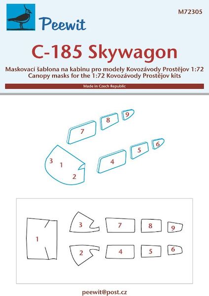 Cessna C180/185 Skywagon Canopy mask (KP models) M72305