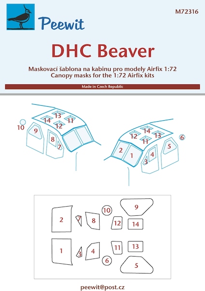 DHC2 Beaver Canopy masks (Airfix) M72316