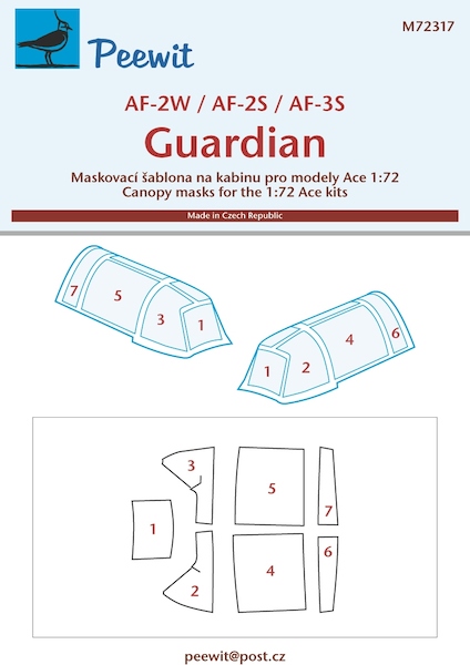 Grumman AF2 Guardian Canopy masks (ACE) M72317