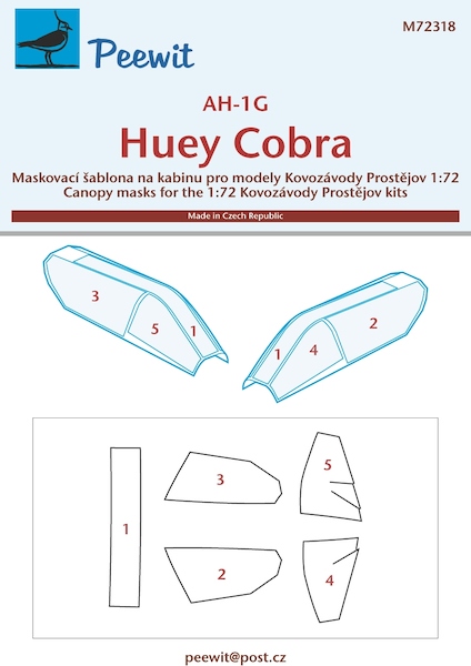 Bell AH1G Huey Cobra Canopy masks (Kovozavody Prostejov) M72318