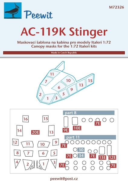 Fairchild AC119K Stinger  Canopy mask (Italeri)  M72326