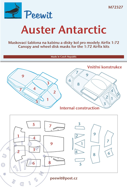 Auster Antartic Canopy internal and external mask (Airfix)  M72327