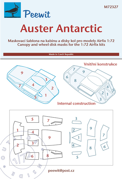 Auster Antartic Canopy internal and external mask (Airfix) M72327