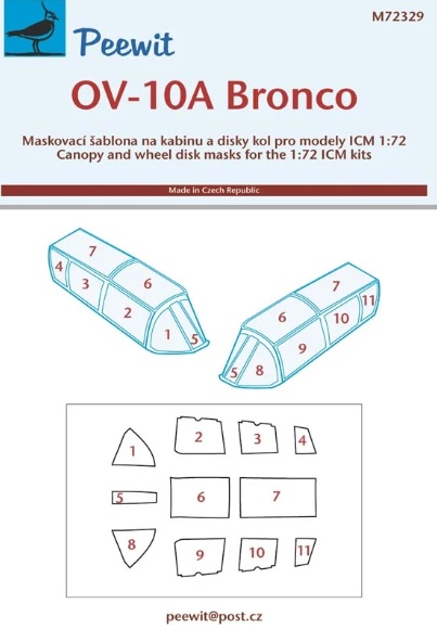 OV-10A Bronco Canopy and wheel disk mask (ICM kit)  M72329