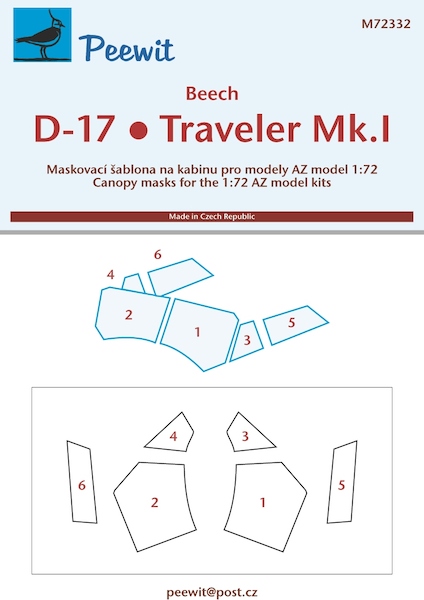 Beech D17 / Traveller Canopy mask (AZ Models) M72332