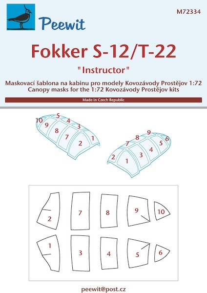 Fokker S11/T22 Instructor Canopy mask (AZ Models) M72334
