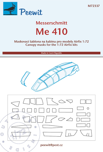 Messerschmitt Me410 Canopy mask (Airfix)  M72337