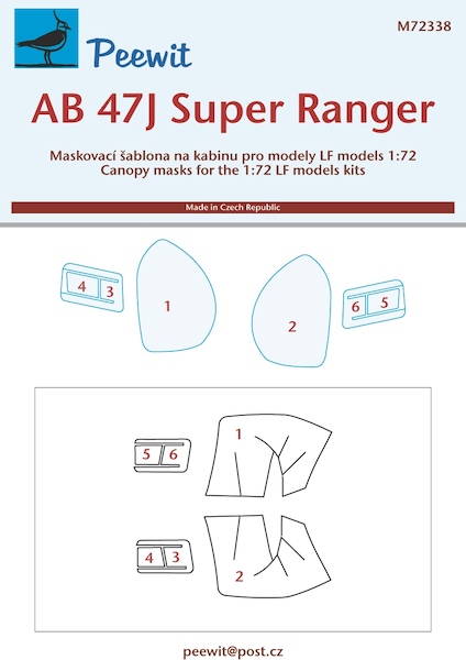 Agusta AB47J Super Ranger Canopy mask (LF Models)  M72338