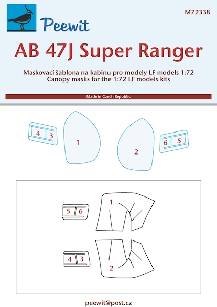 Agusta AB47J Super Ranger Canopy mask (LF Models) M72338