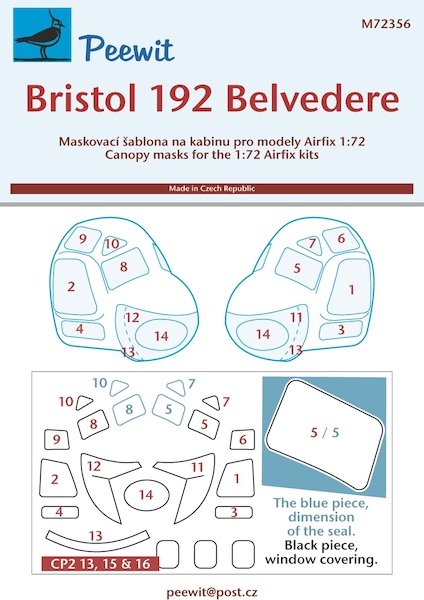 Bristol Belvedere Canopy and windows Mask (Airfix) M72356